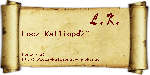 Locz Kalliopé névjegykártya
